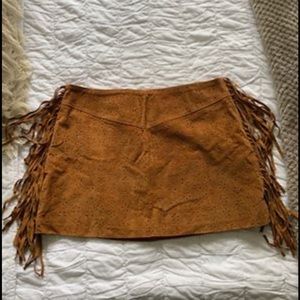 Faux Suede skirts with fringe